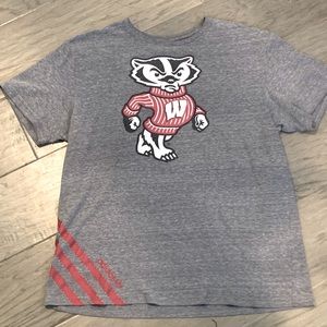 Vintage Wisconsin Badgers Graphic T-Shirt, Adidas Brand